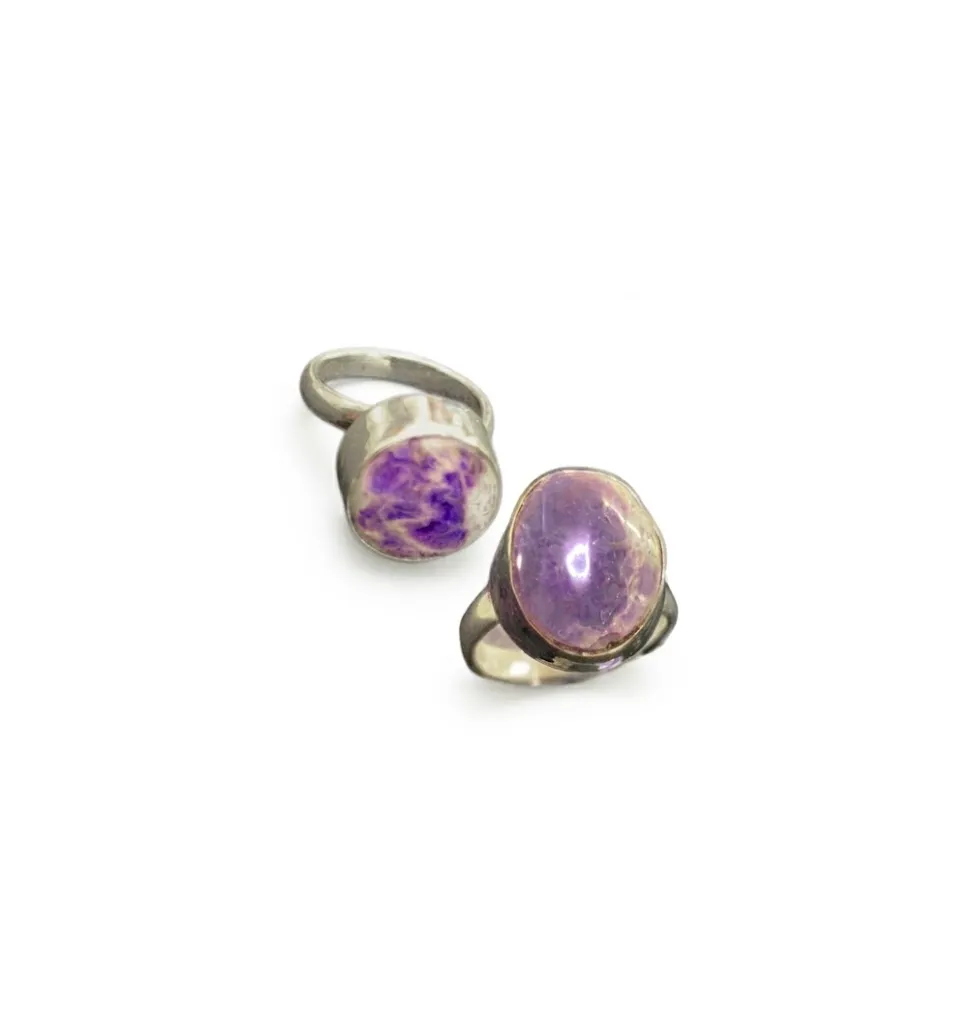 Silver ring and amethyst