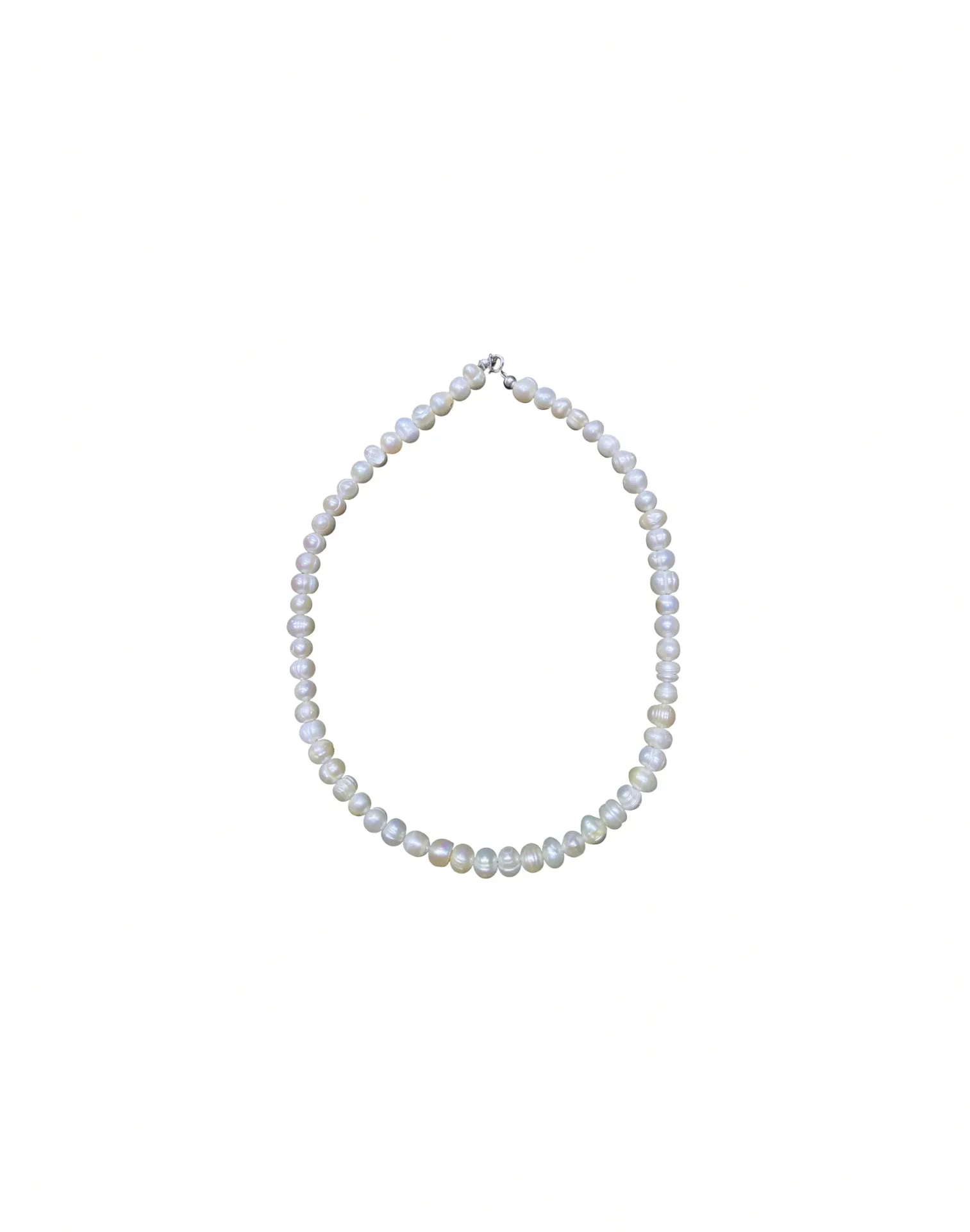 Collar de perlas con bronce de Plata
