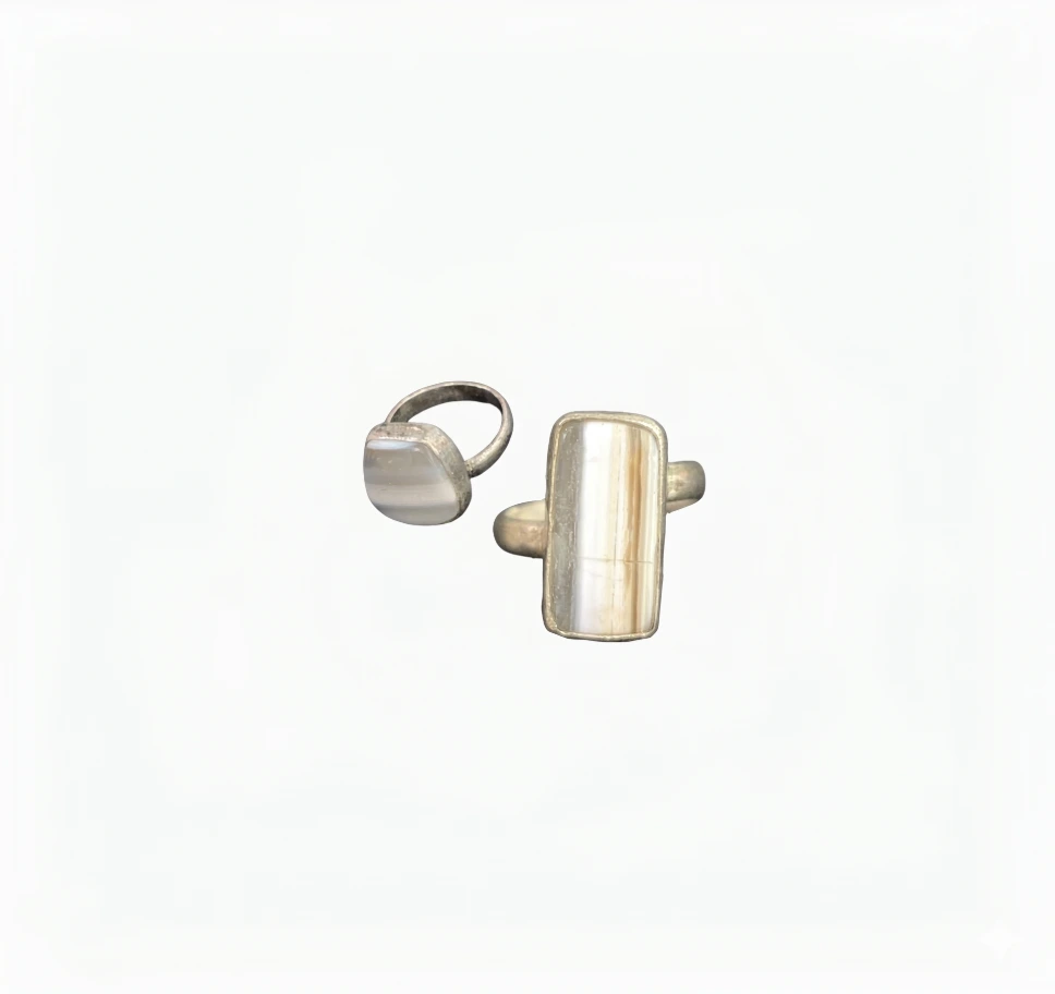 Anillo de plata con ágata dendrita
