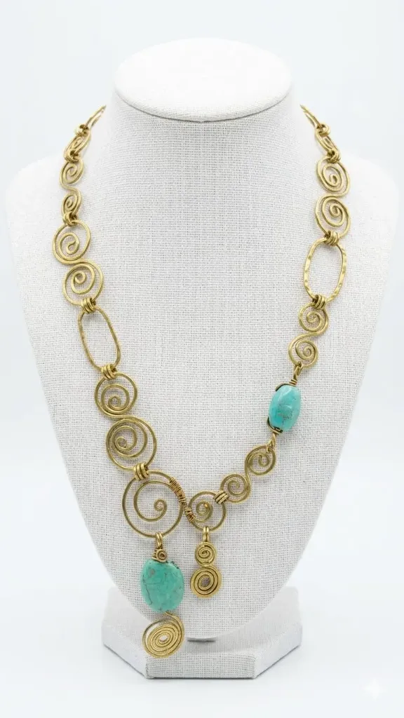 Collar de Turquesa y latón