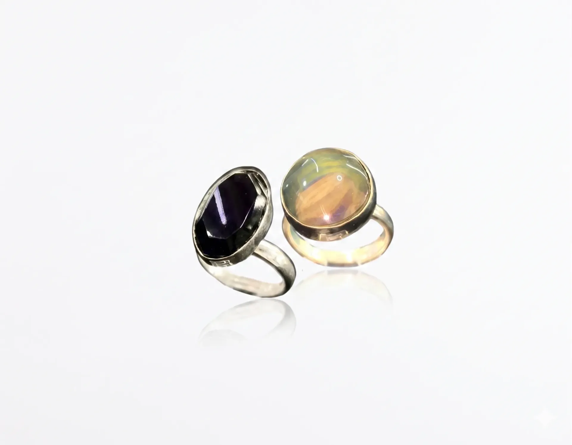 Anillos de plata con obsidiana